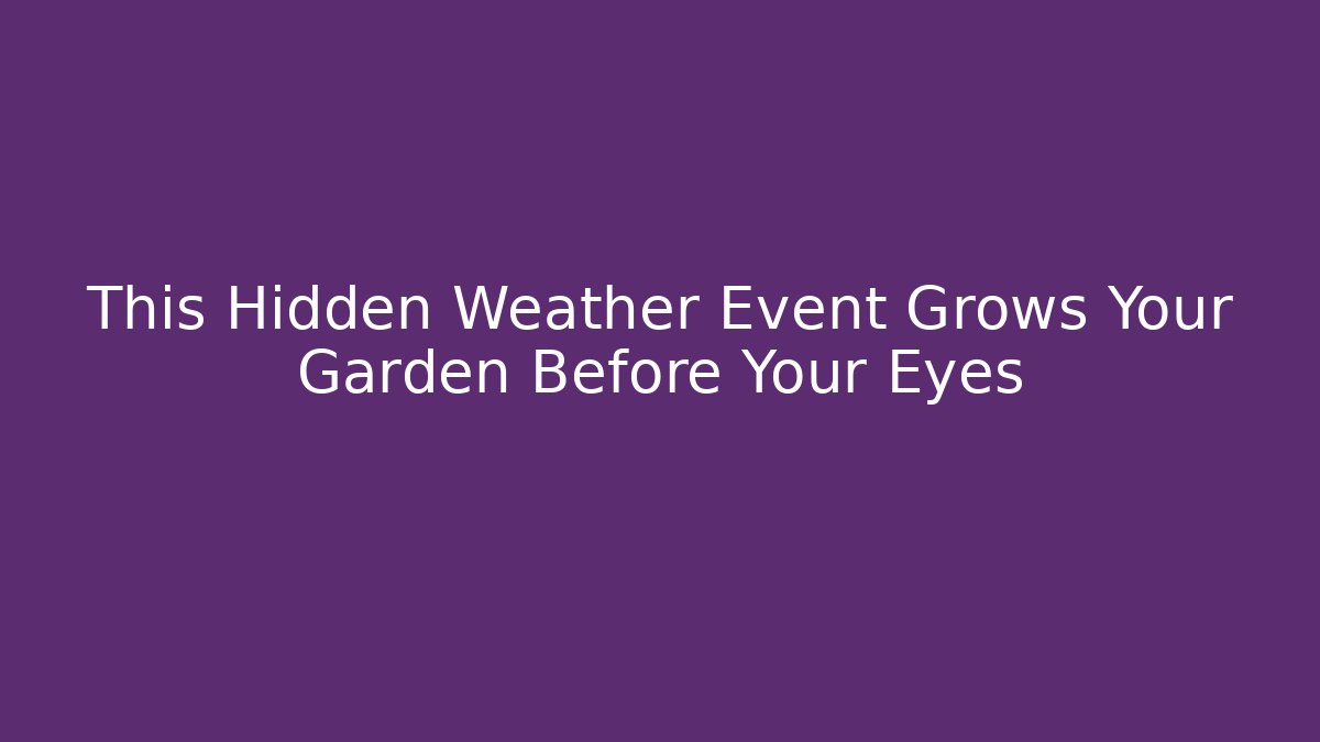 This Hidden Weather Event Grows Your Garden Before Your Eyes - Felix Cat Insurance