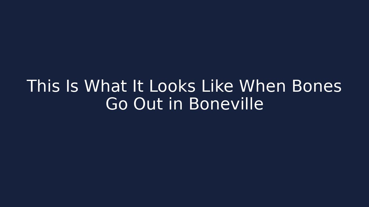This Is What It Looks Like When Bones Go Out in Boneville