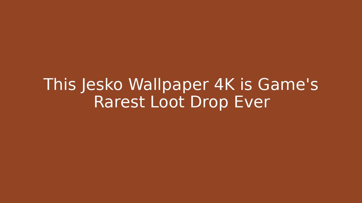 This Jesko Wallpaper 4K is Game's Rarest Loot Drop Ever