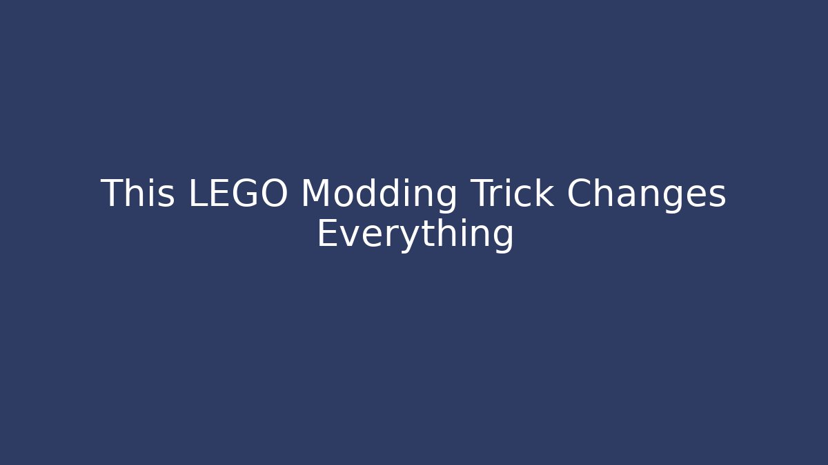 This LEGO Modding Trick Changes Everything - Felix Cat Insurance