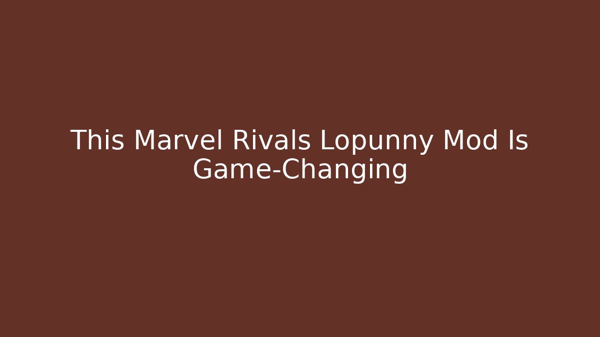 This Marvel Rivals Lopunny Mod Is Game-Changing