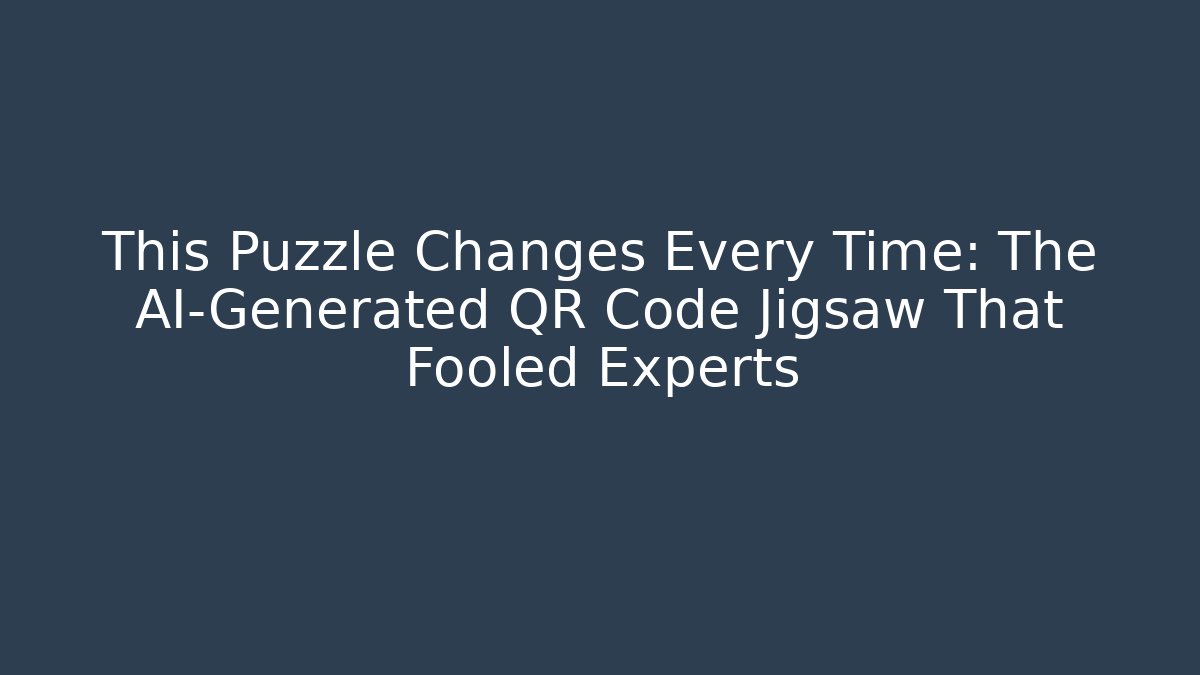 This Puzzle Changes Every Time: The AI-Generated QR Code Jigsaw That Fooled Experts