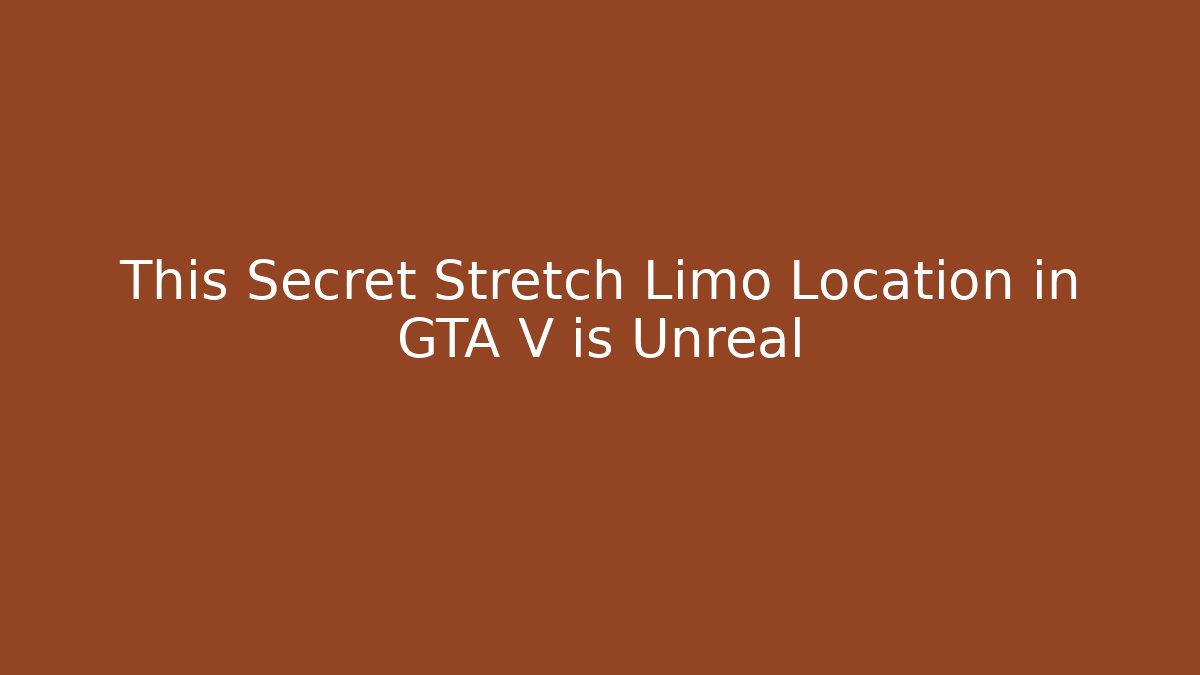 This Secret Stretch Limo Location in GTA V is Unreal