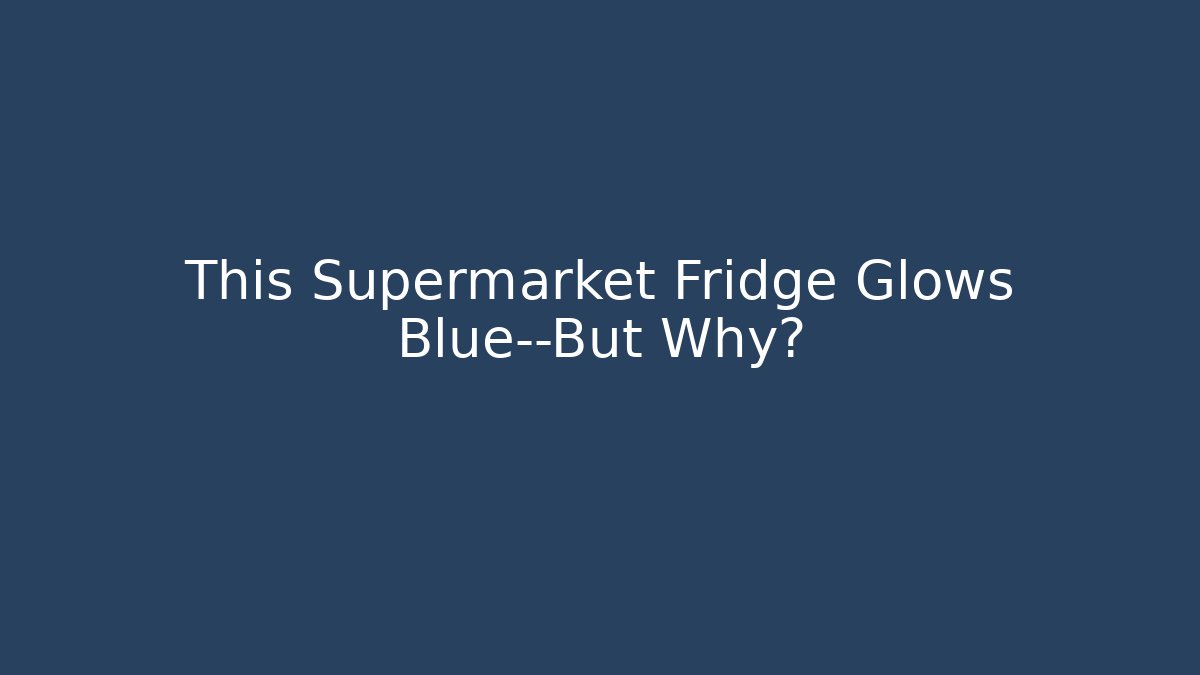 This Supermarket Fridge Glows Blue—But Why? - Felix Cat Insurance