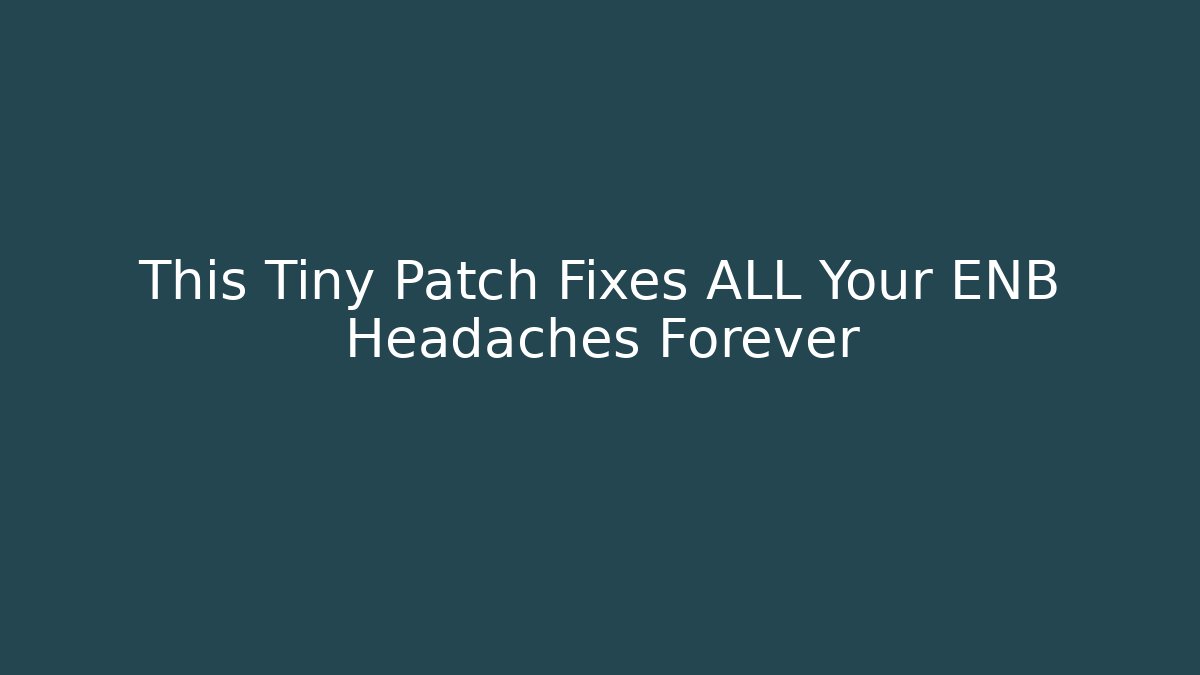 This Tiny Patch Fixes ALL Your ENB Headaches Forever - Felix Cat Insurance