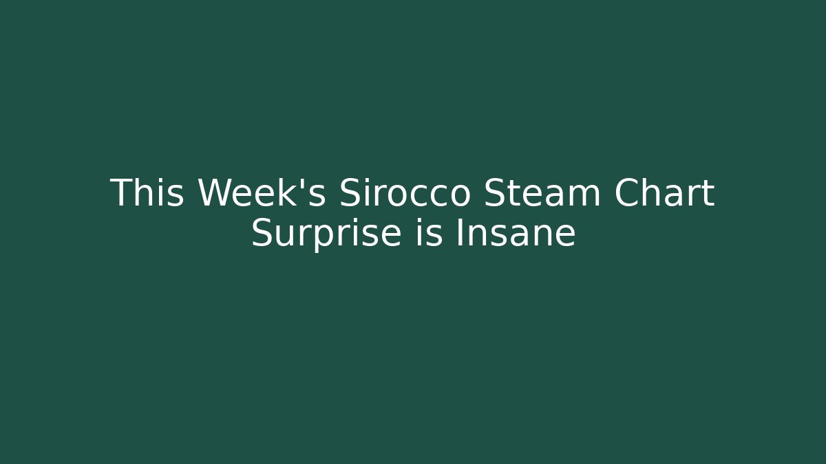 This Week’s Sirocco Steam Chart Surprise is Insane