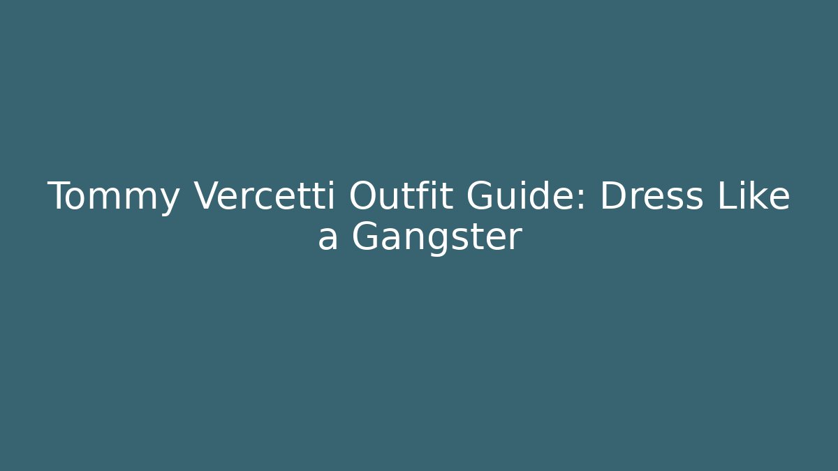 Tommy Vercetti Outfit Guide: Dress Like a Gangster