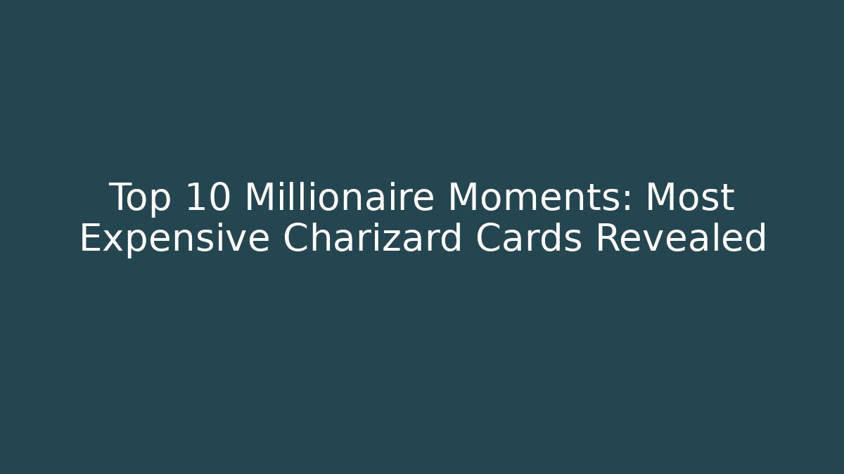 Top 10 Millionaire Moments: Most Expensive Charizard Cards Revealed