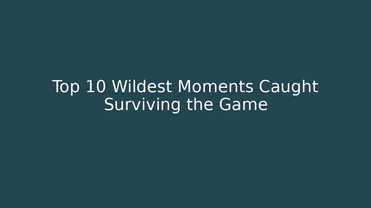 Top 10 Wildest Moments Caught Surviving the Game