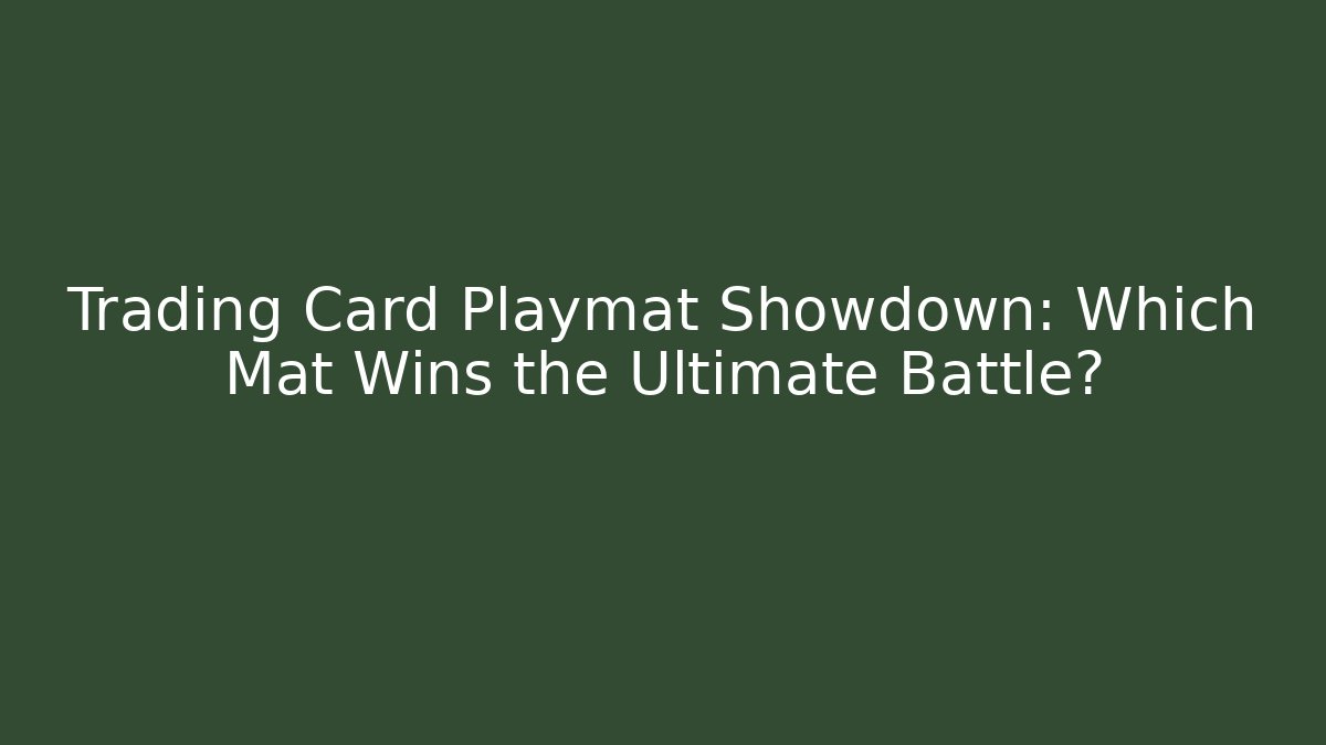 Trading Card Playmat Showdown: Which Mat Wins the Ultimate Battle? - Felix Cat Insurance