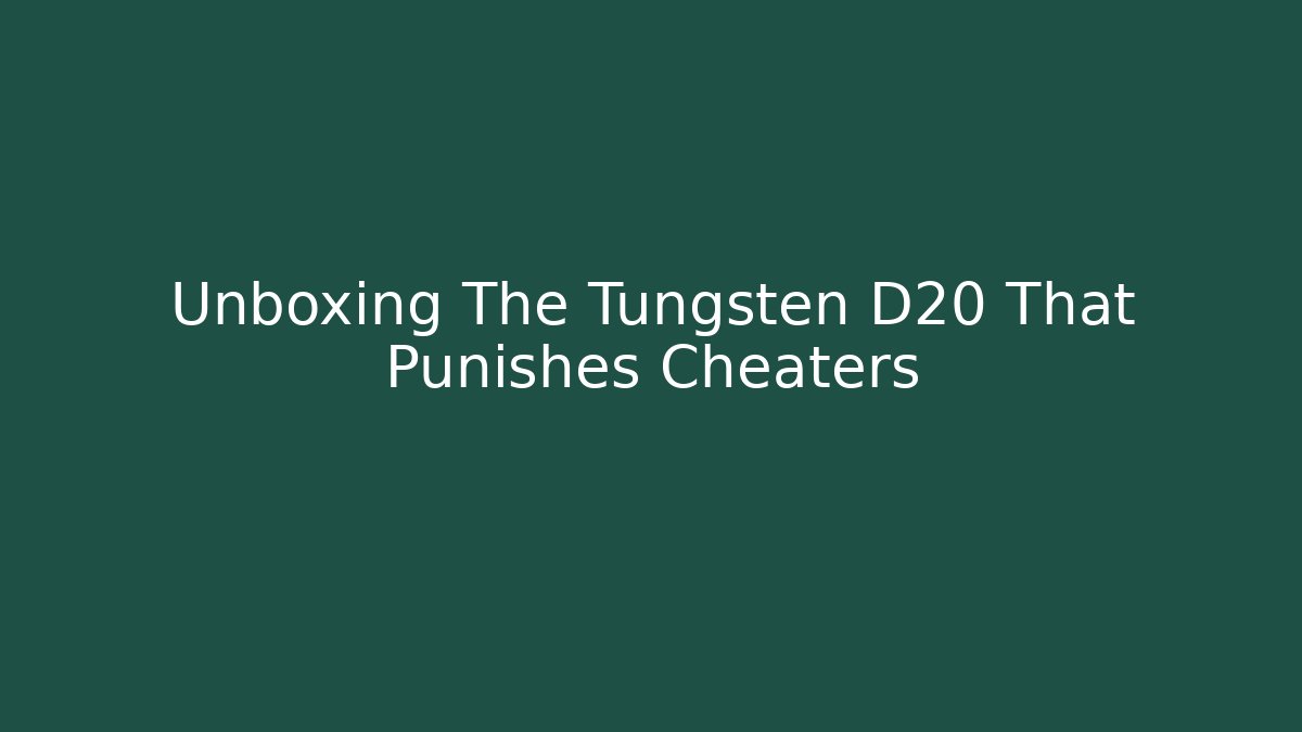 Unboxing The Tungsten D20 That Punishes Cheaters - Felix Cat Insurance