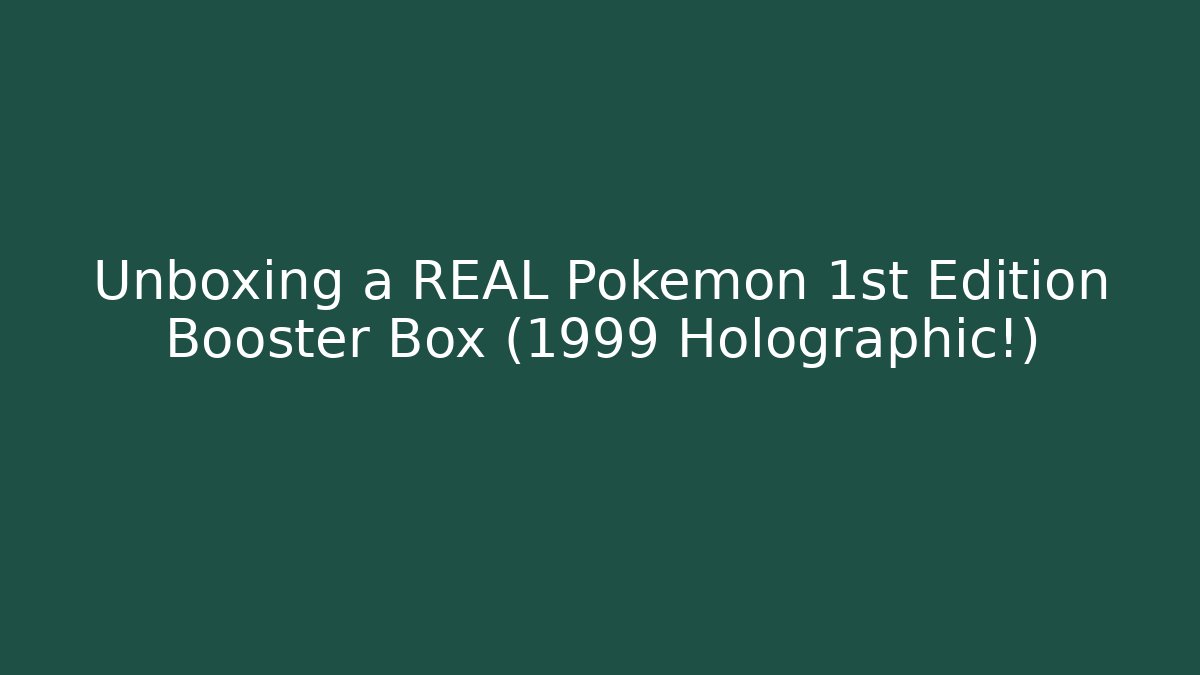 Unboxing a REAL Pokémon 1st Edition Booster Box (1999 Holographic!)