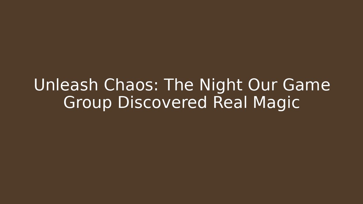 Unleash Chaos: The Night Our Game Group Discovered Real Magic