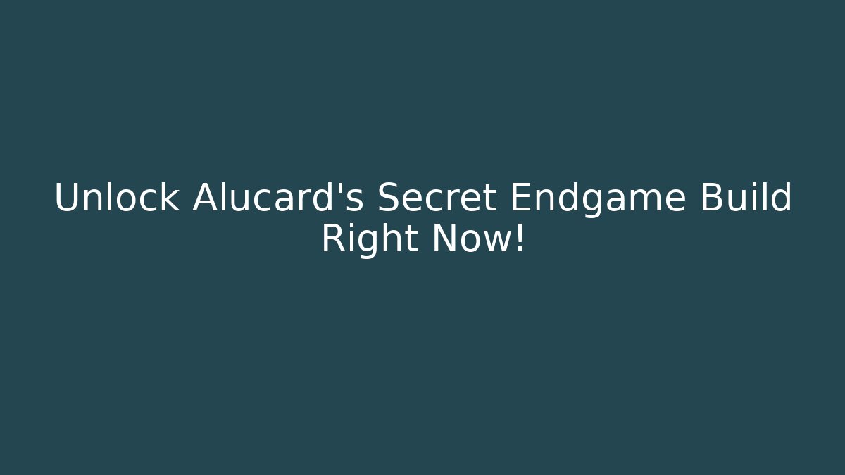 Unlock Alucard’s Secret Endgame Build Right Now! - Felix Cat Insurance