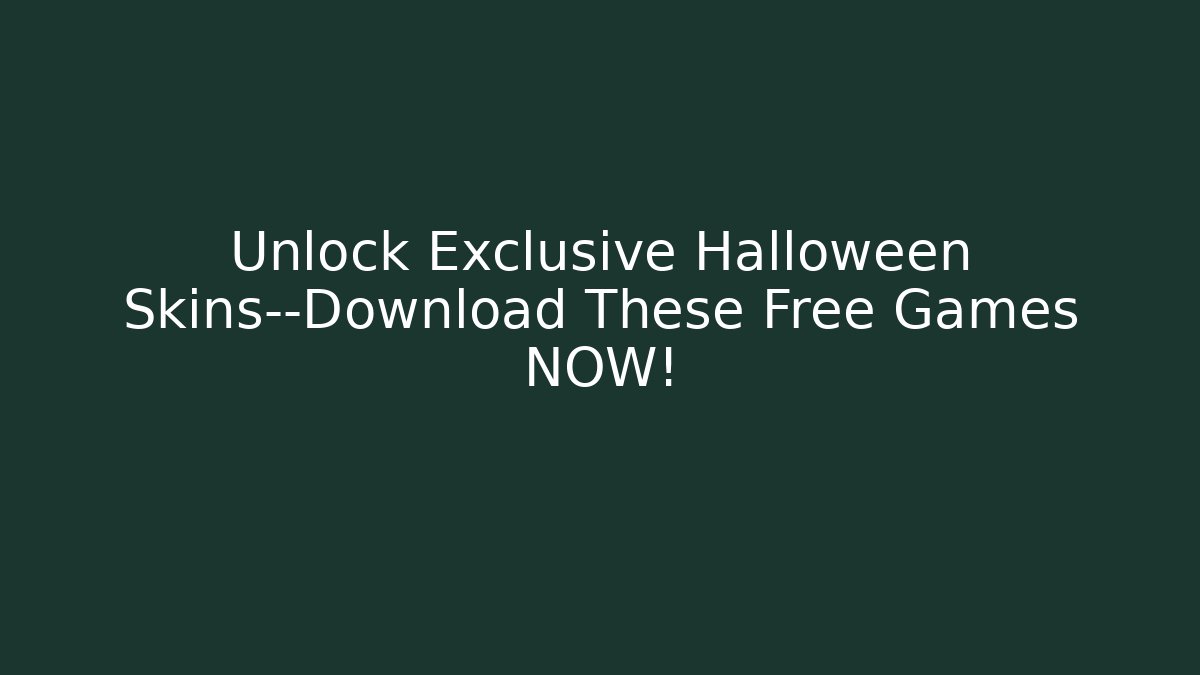 Unlock Exclusive Halloween Skins—Download These Free Games NOW! - Felix Cat Insurance