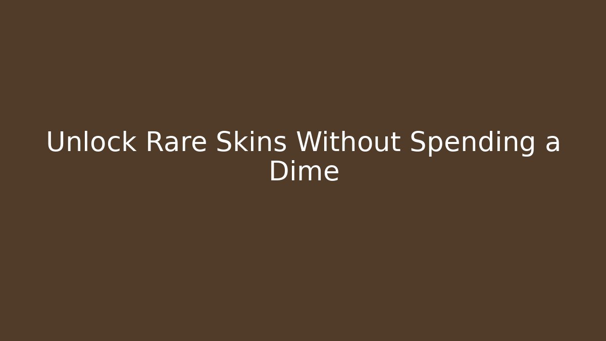 Unlock Rare Skins Without Spending a Dime - Felix Cat Insurance