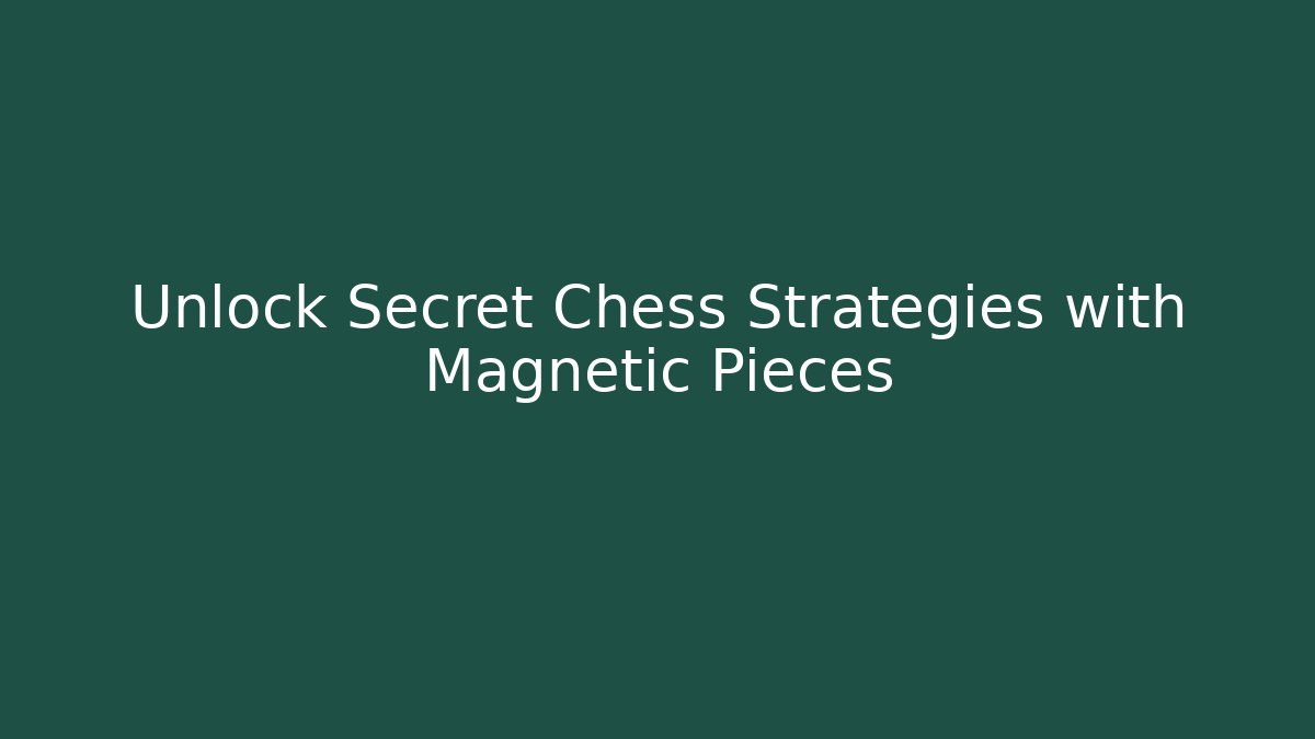 Unlock Secret Chess Strategies with Magnetic Pieces - Felix Cat Insurance