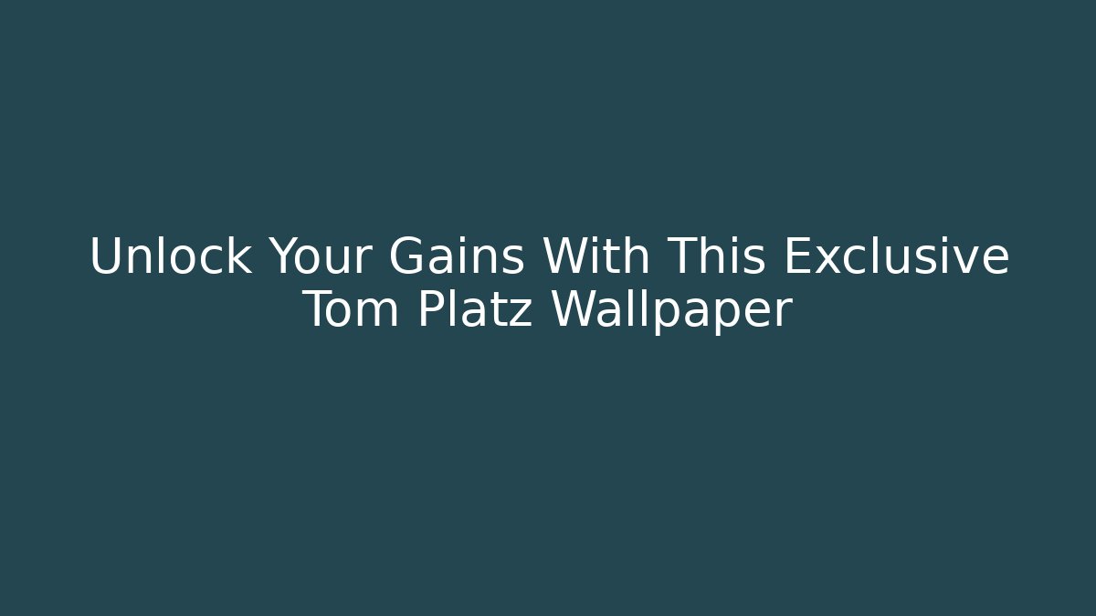 Unlock Your Gains With This Exclusive Tom Platz Wallpaper