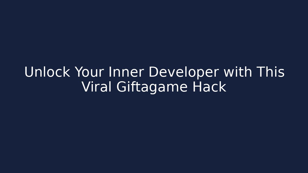 Unlock Your Inner Developer with This Viral Giftagame Hack - Felix Cat Insurance