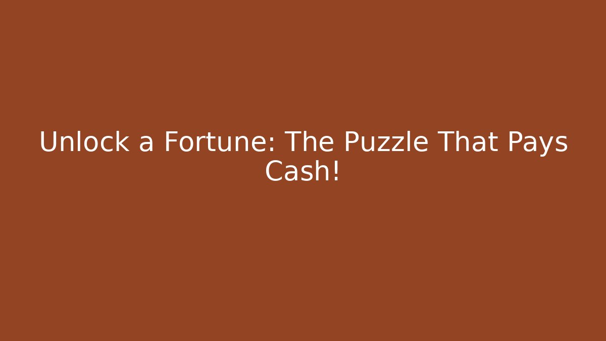 Unlock a Fortune: The Puzzle That Pays Cash! - Felix Cat Insurance