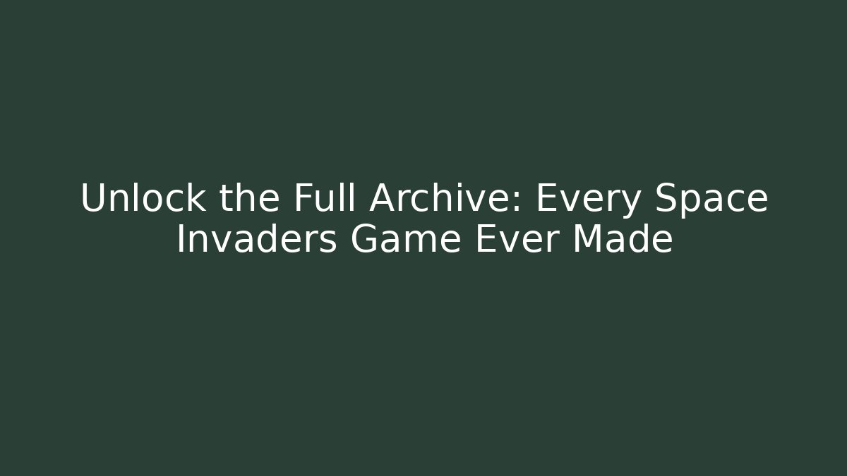 Unlock the Full Archive: Every Space Invaders Game Ever Made - Felix Cat Insurance