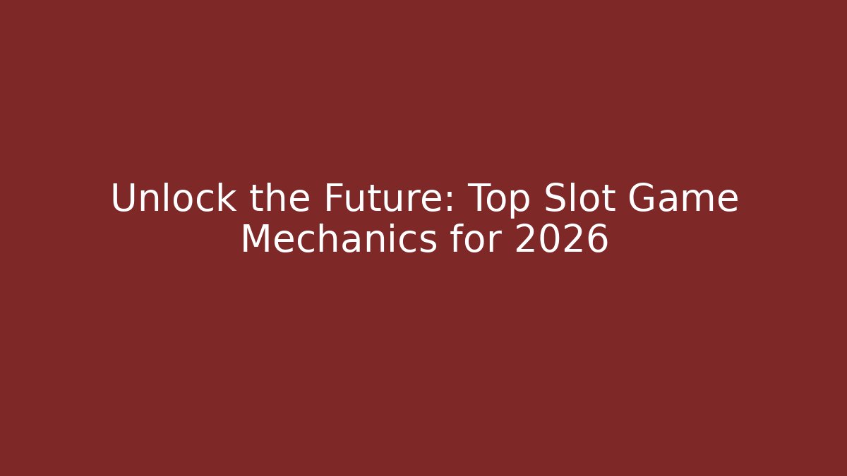 Unlock the Future: Top Slot Game Mechanics for 2026