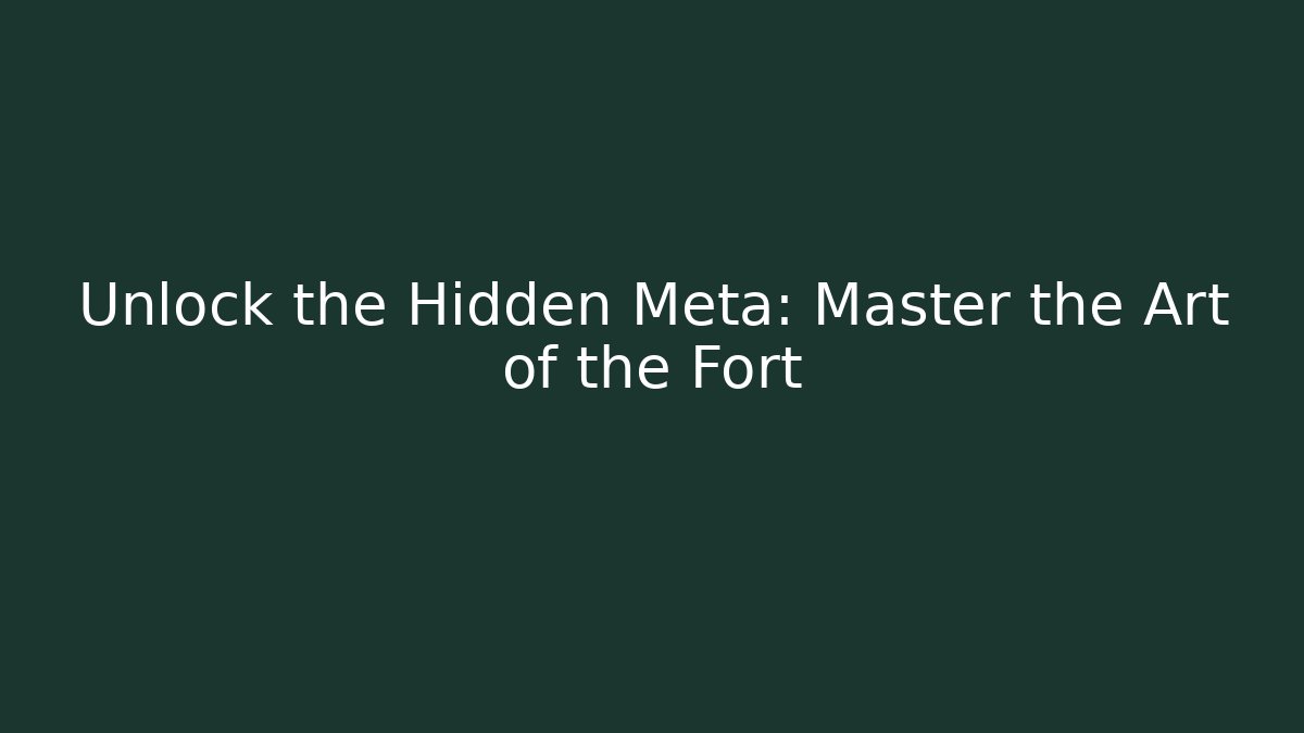 Unlock the Hidden Meta: Master the Art of the Fort - Felix Cat Insurance