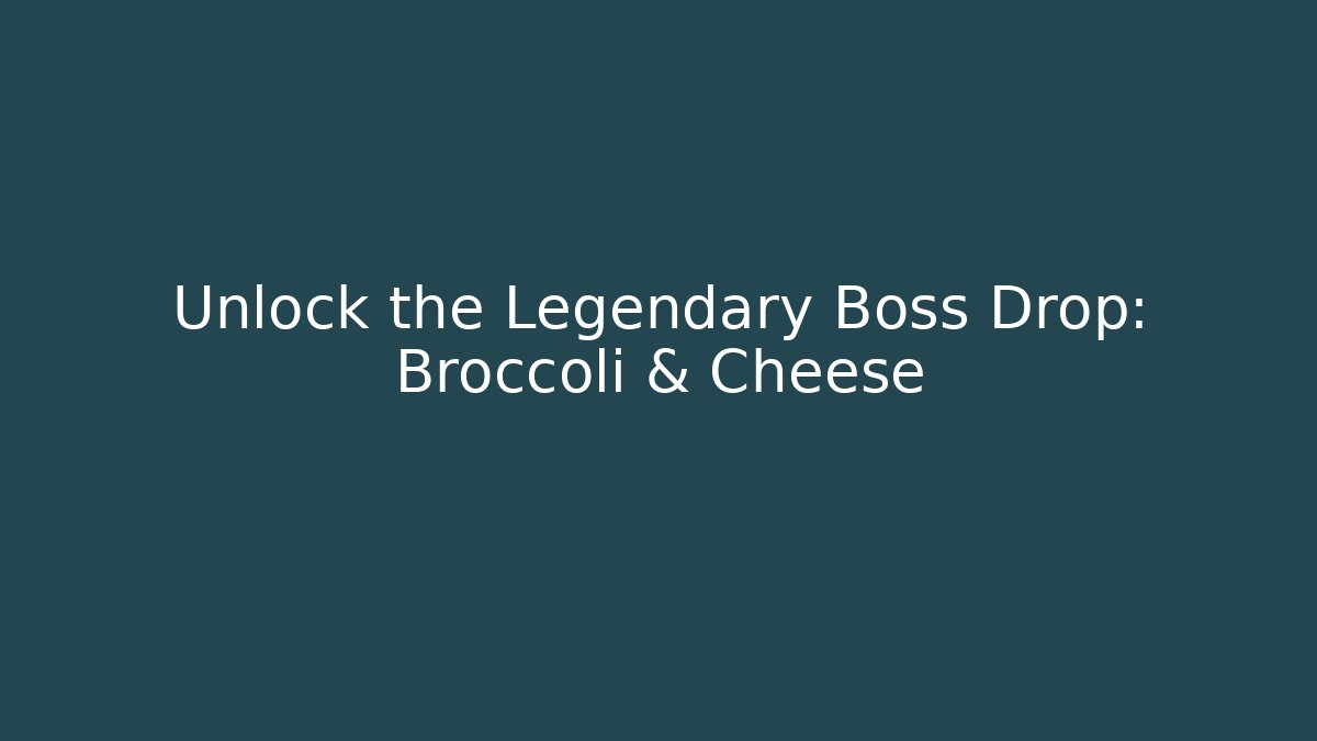 Unlock the Legendary Boss Drop: Broccoli & Cheese - Felix Cat Insurance