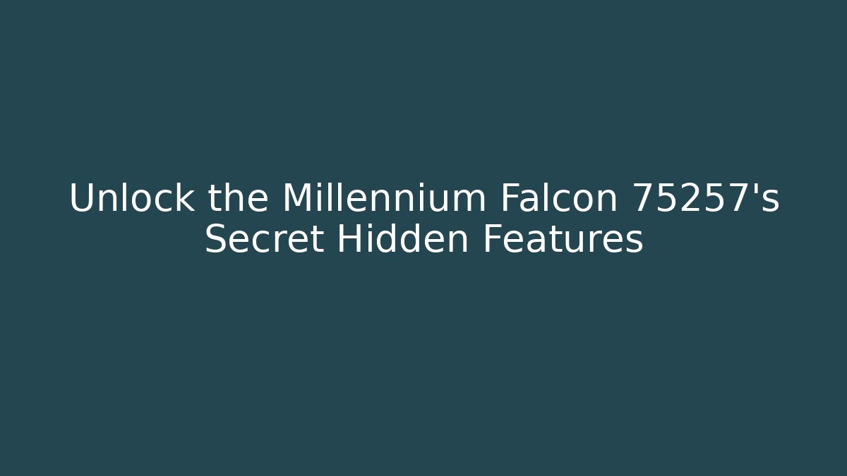 Unlock the Millennium Falcon 75257's Secret Hidden Features