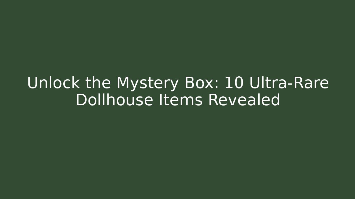 Unlock the Mystery Box: 10 Ultra-Rare Dollhouse Items Revealed