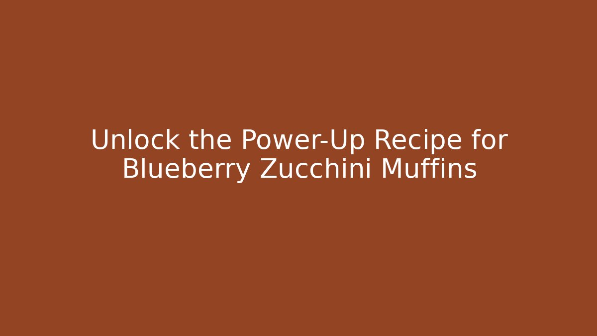 Unlock the Power-Up Recipe for Blueberry Zucchini Muffins - Felix Cat Insurance