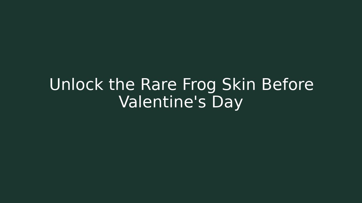 Unlock the Rare Frog Skin Before Valentine's Day