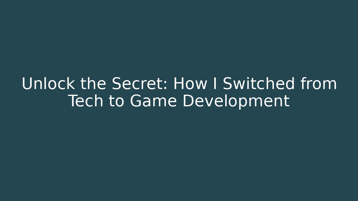 Unlock the Secret: How I Switched from Tech to Game Development - Felix Cat Insurance