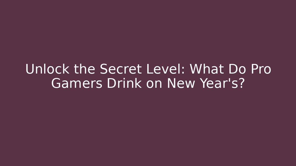 Unlock the Secret Level: What Do Pro Gamers Drink on New Year’s?