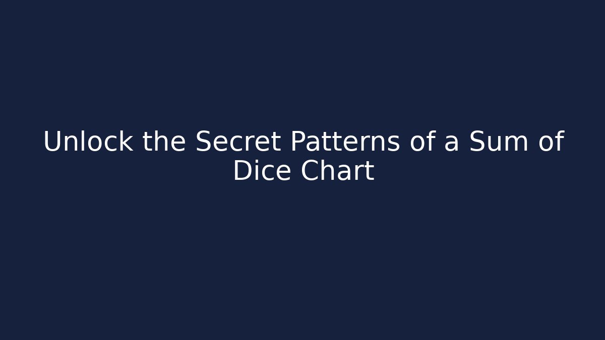 Unlock the Secret Patterns of a Sum of Dice Chart