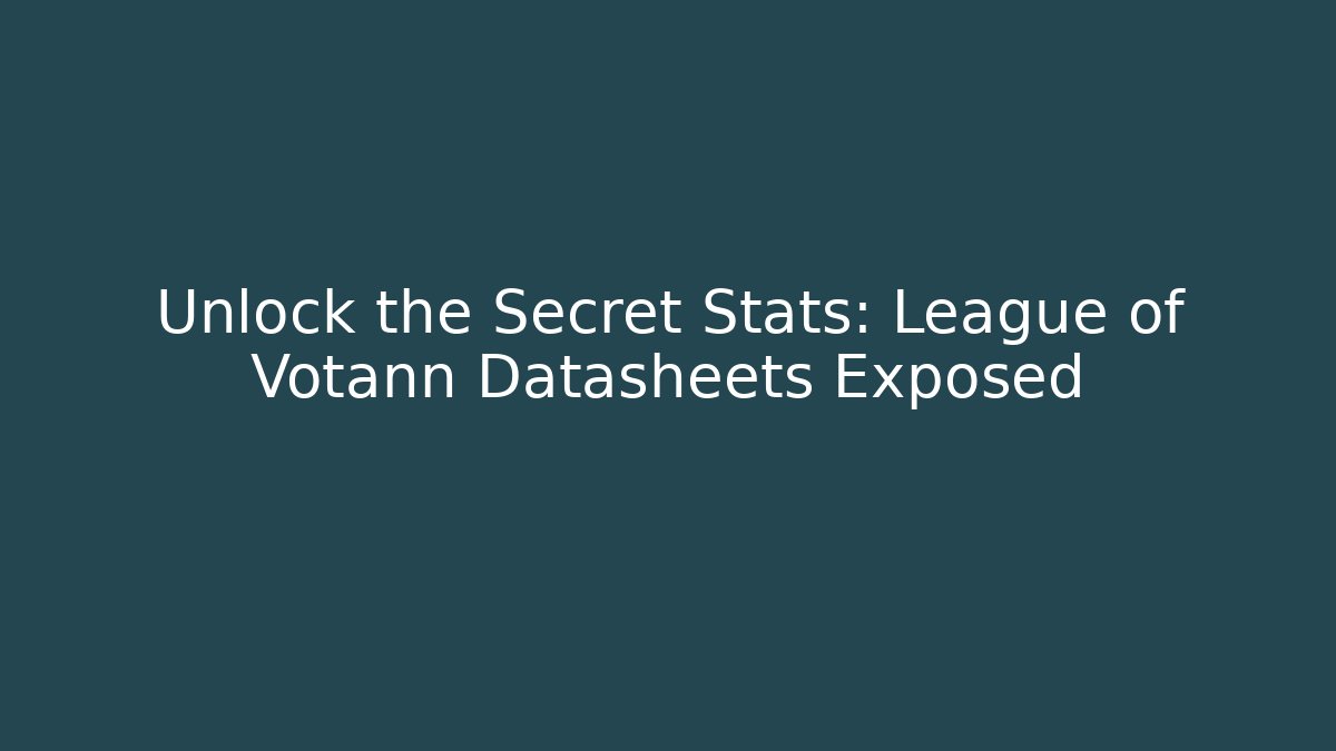 Unlock the Secret Stats: League of Votann Datasheets Exposed