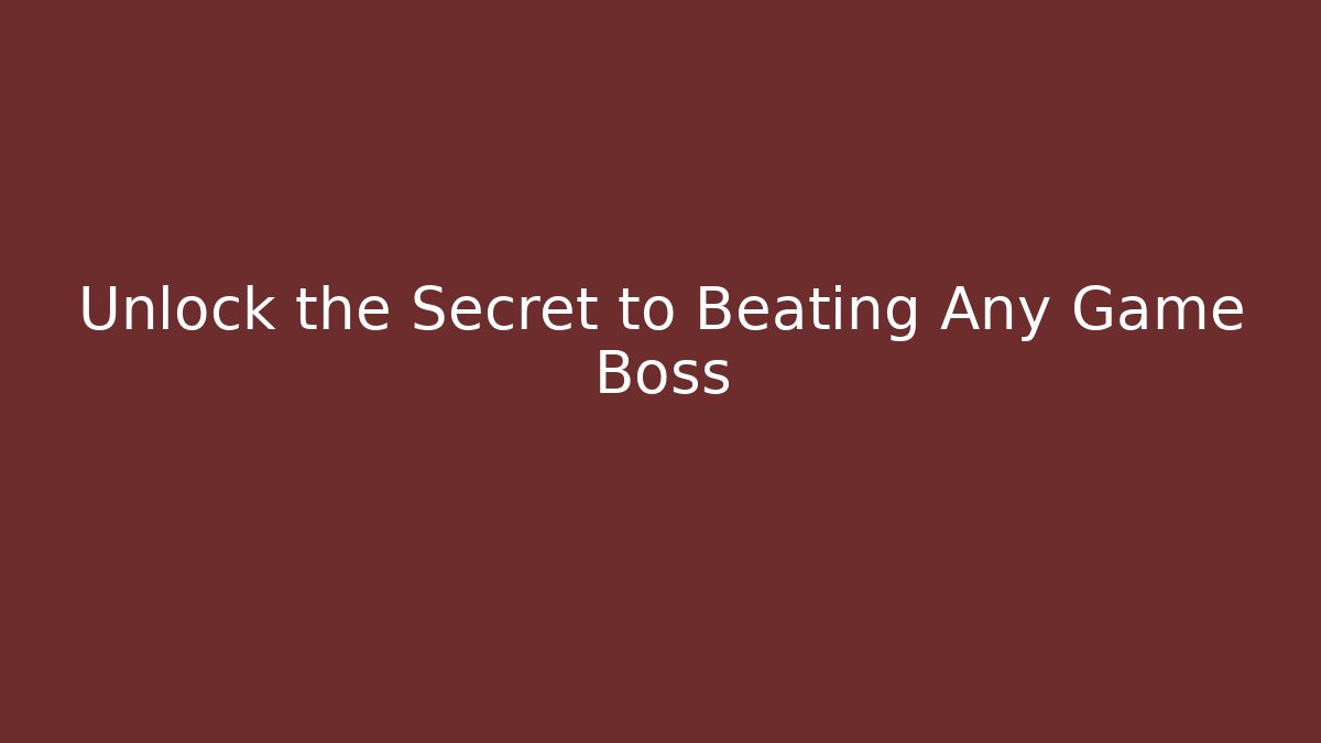Unlock the Secret to Beating Any Game Boss - Felix Cat Insurance