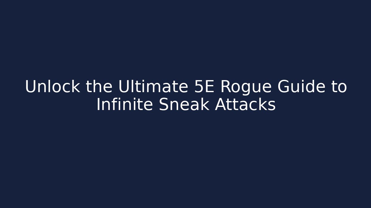 Unlock the Ultimate 5E Rogue Guide to Infinite Sneak Attacks