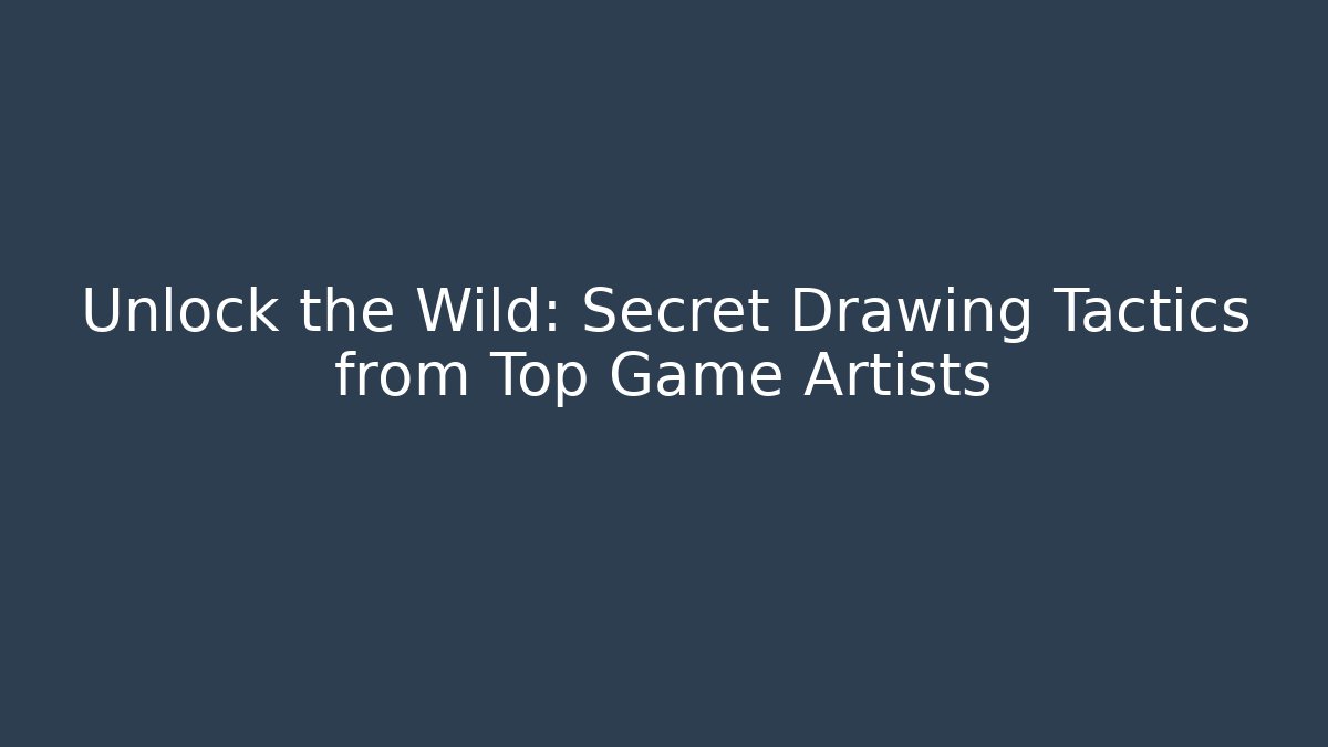 Unlock the Wild: Secret Drawing Tactics from Top Game Artists