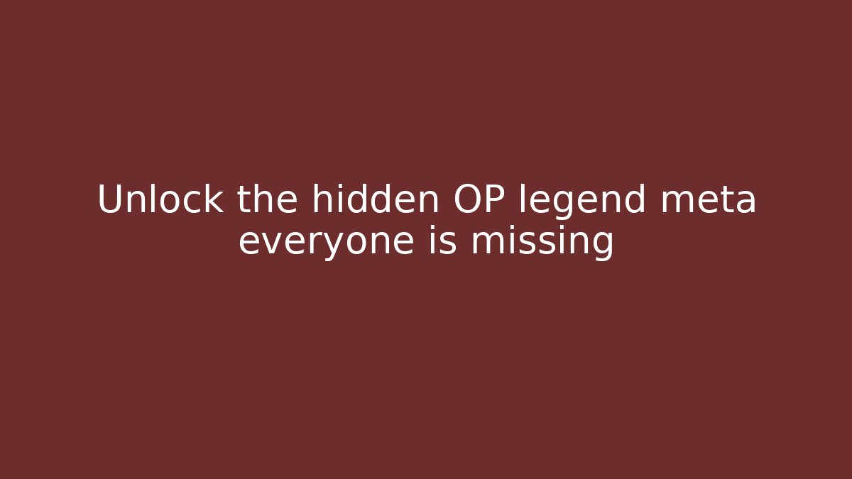 Unlock the hidden OP legend meta everyone is missing - Felix Cat Insurance