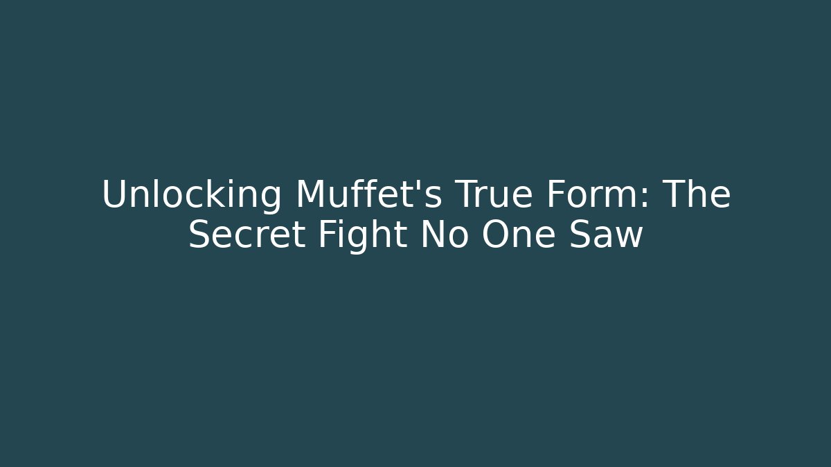 Unlocking Muffet's True Form: The Secret Fight No One Saw