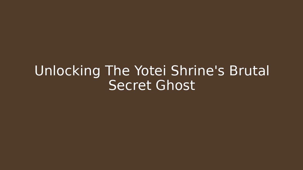 Unlocking The Yotei Shrine's Brutal Secret Ghost