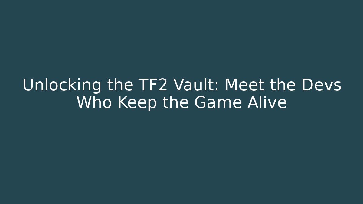 Unlocking the TF2 Vault: Meet the Devs Who Keep the Game Alive