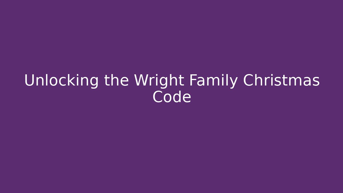 Unlocking the Wright Family Christmas Code - Felix Cat Insurance