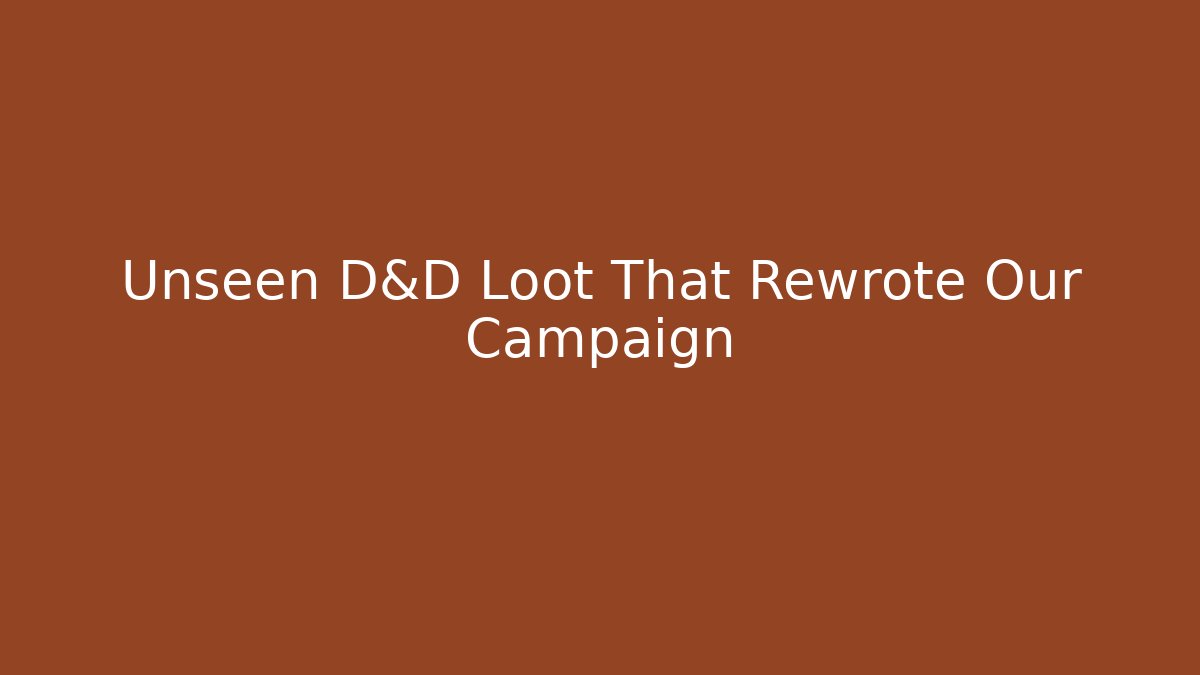Unseen D&D Loot That Rewrote Our Campaign - Felix Cat Insurance