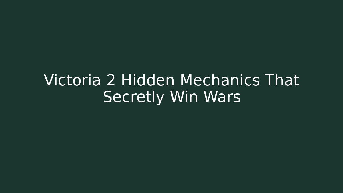 Victoria 2 Hidden Mechanics That Secretly Win Wars - Felix Cat Insurance