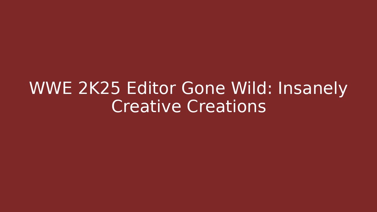 WWE 2K25 Editor Gone Wild: Insanely Creative Creations - Felix Cat Insurance