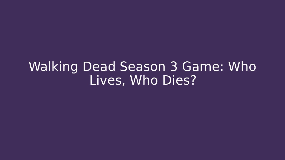 Walking Dead Season 3 Game: Who Lives, Who Dies? - Felix Cat Insurance