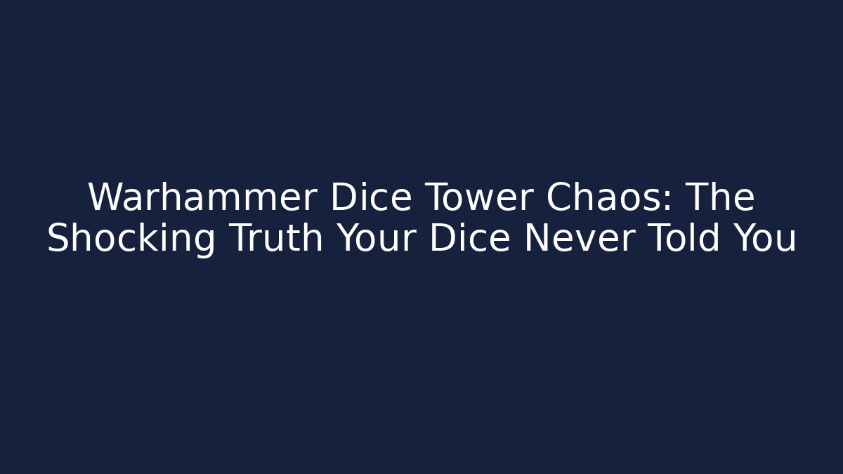 Warhammer Dice Tower Chaos: The Shocking Truth Your Dice Never Told You