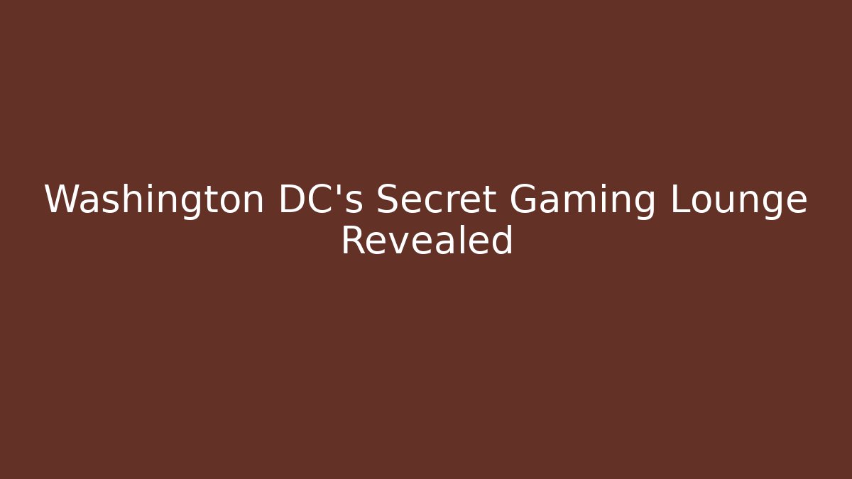 Washington DC's Secret Gaming Lounge Revealed - Felix Cat Insurance